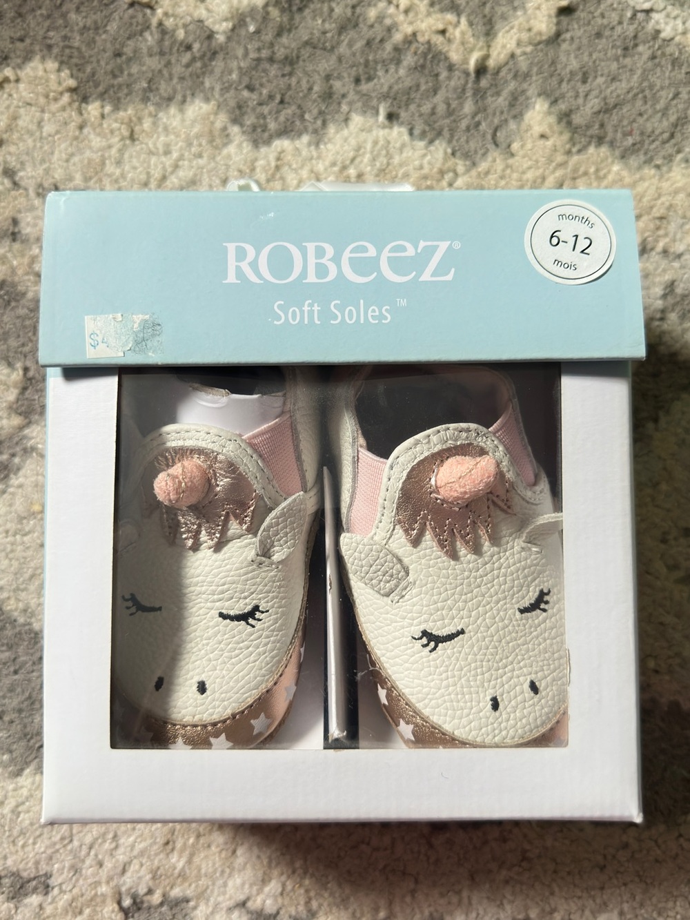 Robeez Baby Unicorn Soft Soles Shoes - White & Pink